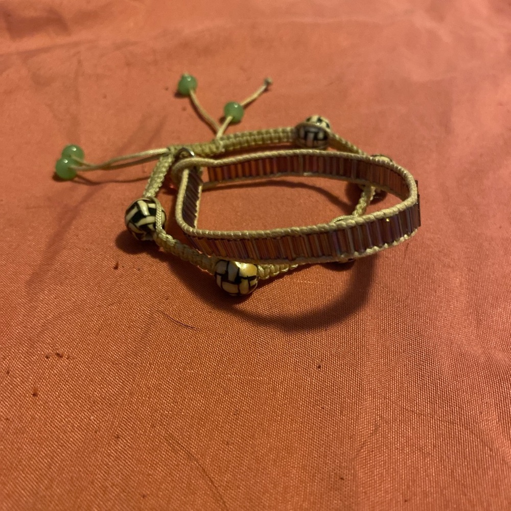 Woven and beaded bracelets